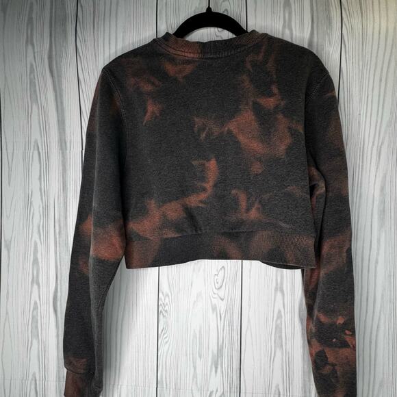 Vintage Cropped Nike Crew Neck Sweatshirt 90s Bleach Dyed Small - Picture 4 of 8